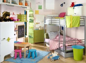 nowoczesny pokój dla dzieci_dla bliźniaków_ kolorowy pokój dla dziecka_łóżko piętrowe