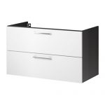 GODMORGON Szafka pod umywalkę z 2 szufladami ( czarnobrązowy / biały ) 80x47x58 cm - IKEA