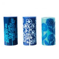 LANTSTALLE świeca niebieskie motywy kwiatów Ikea