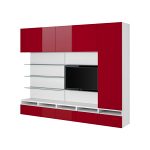 BESTA FRAMSTA TV - kombinacja regałowa, biała, połysk czerwony - IKEA