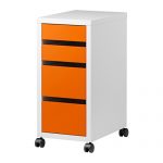 MICKE Komoda na kółkach, biały, pomarańczowy IKEA
