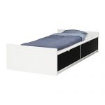 ODDA Rama łóżka z pojemnikiem, biały, czarny IKEA
